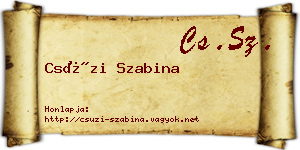 Csúzi Szabina névjegykártya