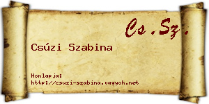 Csúzi Szabina névjegykártya